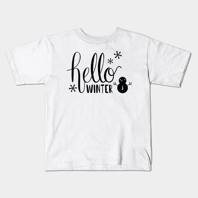 Hello Winter Kids T-Shirt by TheMoodyDecor